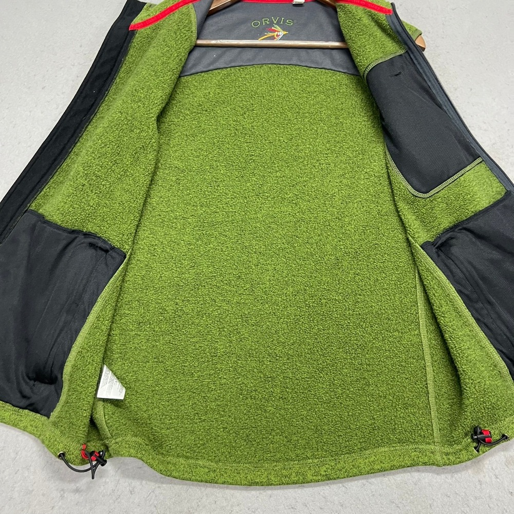 Orvis Mens Sweater Fleece Vest Green Full Zip Outdoor Fly Fishing Hiking Large - Picture 6 of 10